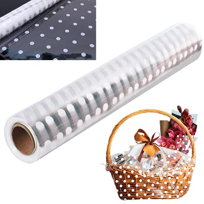 1 x Cellophane Wrap Roll 400mm x 30M With Polka Dots